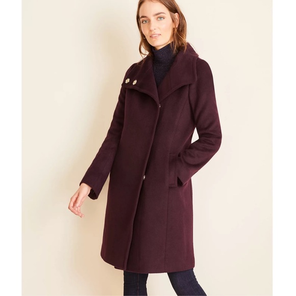 Ann Taylor Jackets & Blazers - NWT Ann Taylor Snap Funnel Neck Coat Size Large